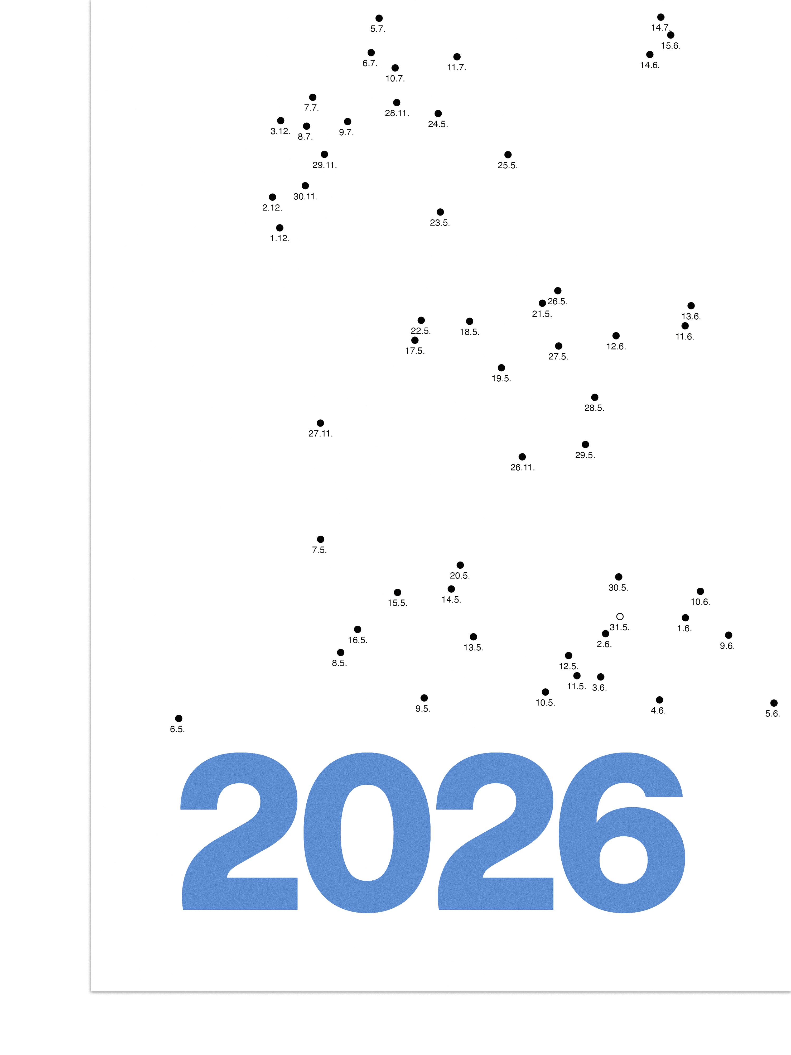 Punkt-zu-Punkt Wandkalender 2026